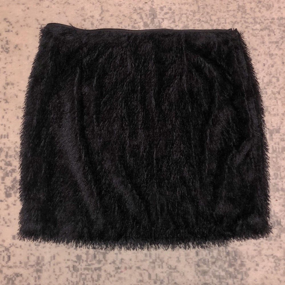 Fringe Fuzzy Mini Skirt